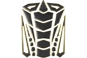 KIMISS 1pcs Protector universal de la almohadilla del tanque de la motocicleta, etiqueta engomada colorida del tanque del tanque de gas de goma (borde dorado)