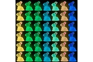 DTYDECLE 100 Stück Mini Leuchtende Häschen, Mini Harz Hasen Figuren Tier Kanichen Miniatur Kleine Häschen Figuren für Hausgartendekoration und Osternparty Geschenk