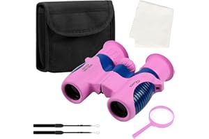 RYACO Binoculares para niños 8x21 | Pequeños Ligeros compactos: el compañero exploradores (Rosa y Azul)