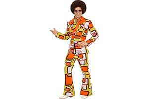 W WIDMANN MILANO Party Fashion - Kostüm 70er Jahre Anzug, Jackett und Hose, Hippie, Reggae, Flower Power, Disco Fever, Faschingskostüme