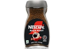 Nescafé Black Roast Instant Coffee Powder, 90g Jar | 100% Pure Coffee. Roasted longer for a strong coffee experience