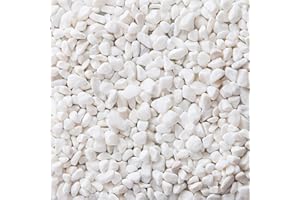 LIHAO Gravier pour Jardin, Pierres Décoratives Cailloux pour Jardinière Plantations - Blanc, 460g