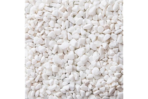 LIHAO Gravier pour Jardin, Pierres Décoratives Cailloux pour Jardinière Plantations - Blanc, 460g