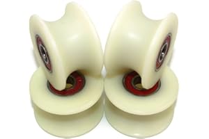 POWERROAD Smart Machines - Poleas de nailon mecanizadas de 50 mm, con ranura de 25 mm, lote de 4 unidades, 10 mm Bearings, 4