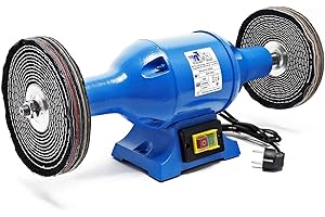 WILTEC Lucidatrice 750W 2 dischi di lucidatura Ø 200mm Smerigliatrice doppia Struttura e supporto robusti