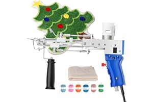 Hlieeosfcn Tufting Gun 2 in 1 Cut and Loop Tufting Gun 7-21mm,tufting gun 2 in1 cut and loop pile 5-40 Stiche/Sek Einstellbare Geschwindigkeit Elektrische Teppich Pistole, für Erwachsene Jugendliche