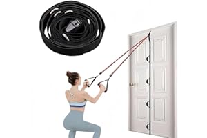 HoaaiGo Türankergurt für Widerstandsbänder - Multi-Punkt-Anker Fitnessstudio für Zuhause, Tragbares Widerstandsband, Schwarz, Nylon, 5.1 Meter, Robust und Funktional