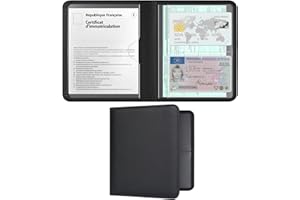 RSAquar Porte-Documents Voiture pour Carte Grise et Assurance – Étui Compact en Cuir PU pour Boîte à Gants – Organisateur pour Permis, Papiers de Véhicule et Carte Verte (Noir)