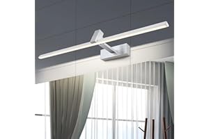 MantoLite LED Lampade da Parete,60cm 12W Applique Illuminazione per Interni 4000K Bagno Luci Pareti da Specchio Argento Spazzolato con Testa Della Lampada Girevole Luci Lettura Faretti da Muro