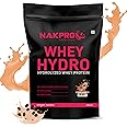 NAKPRO HYDRO Whey Protein Hydrolyzed | 24.89g Protein, 5.45g BCAA | Easy Mixing, Low Carbs, Easy Digesting Whey Protein Supplement Powder for Men, Women & Athletes | 1 Kg (Coffee)