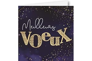 Editions Cely Bonne Année 2025 - Lot de 5 Cartes de voeux professionnelles - Format carnet 15x15cm - avec enveloppes - Qualité Pro (Bleu 910)