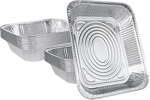 JMIATRY 30 Stück große Einweg-Aluminiumfolien-Tabletts, 32,5 x 26,2 x 6,3 cm Zinnfolien-Tabletts, 3500 ml Catering-Tabletts, Folien-Lebensmittelbehälter zum Backen, Braten, Grillen und Kochen