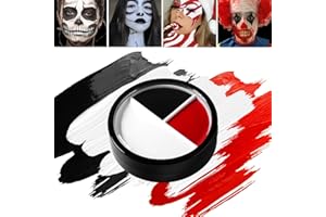 Afflano Clown Trucco Halloween Bianco Nero Rosso Faccia Vernice, Festa di Pittura del Corpo del Viso per i Bambini Adulti, SFX Joker Zombie Vampiro Scheletro Costume Cosplay Trucco, Pittura Corpo Olio