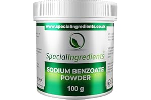 SPECIAL INGREDIENTS Sodium Benzoate Powder - Suitable for Vegans & Vegetarians, Non-GMO, Gluten-Free, Non-Irradiated - Recyclable Plastic Container (100g)