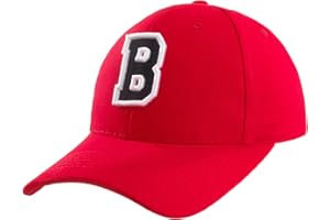 4SOLD Baseballkappe 3D-Stickerei Lässige Baumwolle Alphabet A-Z Red Caps Schwarz Brief Snap Back Hut Hüte Unisex Jungen Mädchen Cap Baseball ROT Hut Kinder