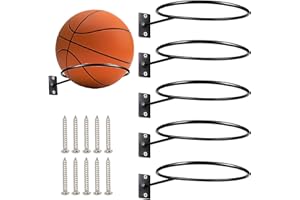 LOEPENLE 5pezzi Supporti da Parete per Pallacanestro,Portapalla da Pareteper Casco Borse Palloni da Basket Palloni,Portapalle Sportivo Universale,Portapalloni da Parete,Portapalle Sportivo per Pallacanestro