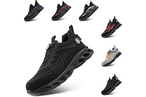 Anokar Sicherheitsschuhe Herren Arbeitsschuhe Damen Stahlkappenschuhe Arbeitsturnschuhe Schutzschuhe Sportlich Leichte mit Stahlkappe Schwarz Blau Rot Grau EU 37-46