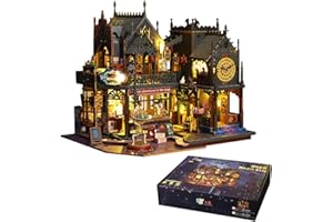 HJBHDOLL Casa de muñecas mágica DIY miniatura casa de construcción, rompecabezas de castillo mágico con muebles luces LED, regalo de cumpleaños creativo para niños adolescentes (casa mágica)