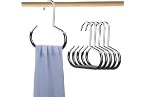 AABDTYYD 6 Pezzi Porta Sciarpe,Porta Cinture da Armadio,Ganci per Cravatte Antiscivolo,Porta Cappelli in Metallo,Organizer per Armadio per Sciarpe,Cappelli,Cravatte,Cinture (Nero)