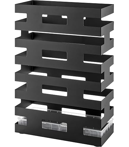 Porte-Parapluies Moderne En Métal Avec Bac Amovible - Noir | Design Élégant Pour Entrée Ou Salon