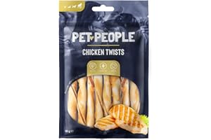 Pet People Chicken Twists 80g, Natural, Grain Free, High Protein, Dental Care, Dog Snacks - 8pc, 80g (1 Bag)
