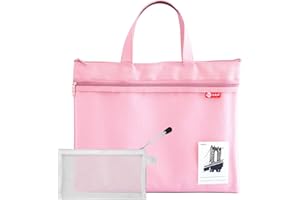 COSYSPARKS Borsa Porta Documenti, 2 Pz Borsa per Documenti da Ufficio Valigetta Porta Documenti con Manico Impermeabile Doppio Strato Borsa per Documenti Portatile per Forniture Ufficio Studenti (Rosa)