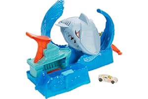 Hot Wheels City Color Shifter Robot Requin en Folie, Coffret de Jeu avec Voiture Qui Change de Couleur, Jouet pour Enfant, GJL12, Multicolore
