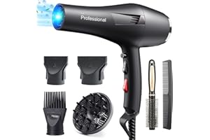 HappyGoo Phon Capelli Asciugacapelli Professionale ioni con 1 diffusore 2 ugelli styling 1 Pettine Concentratore, forte per la famiglia, salone di capelli, Parrucchieri