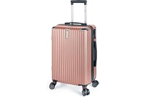 Artebeads Maletas de Viaje Pequeña,Equipaje de Mano Rígida Polipropileno con 4 Ruedas Giratorias y Cierre de Combinación Maleta de Cabina Mini para Niños,Maletas de Viaje Cabina（39 * 23 * 56cm，Rosa）