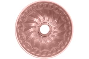 Wiltshire Rose Gold Round Fluted Cake Tin, PFOA PTFE Free, Ring Cake Mould, Non-Stick Coating, Patterned Coated Baking Tin, Cake Mould, Sheet Steel Bakeware, 22.5x22.5x9cm