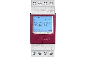 GRÄSSLIN - 43.03.0002.1 - Talento Smart C25 - Interruptor Horario Digital con Interfaz Inalámbirco Bluetooth 4.0 - 2 Canales - Montaje Carril DIN - Programación Movil a través de la App - AC 110-230 V