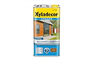 Xyladecor Holzschutz-Lasur Plus, Maximaler Wetterschutz und einfachste Anwendung, Eiche Hell, 4 l