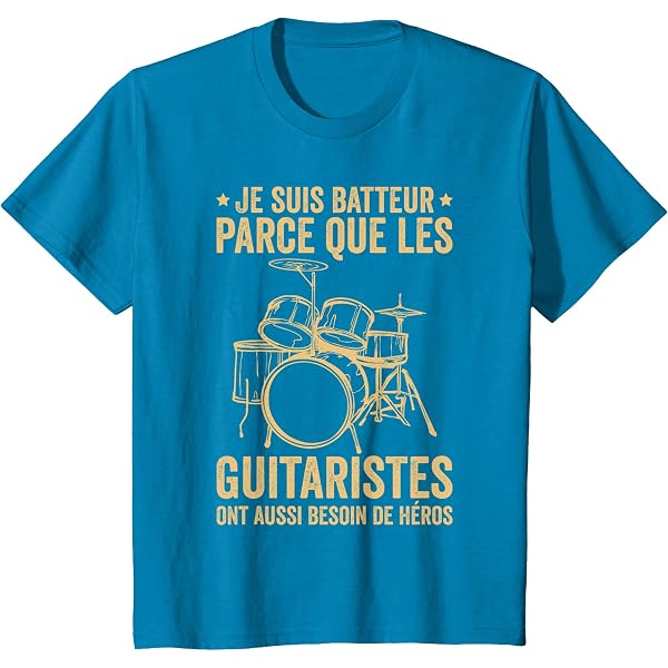 T-shirt Pulse ECG Batteur/Batterie - Marque Gildan Heavy, Coton, Coupe Loose - Neuf (fait Sur Commande, Sans étiquette)