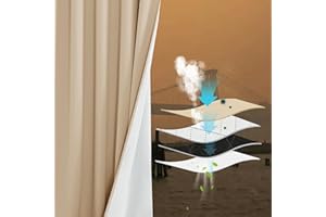 PONY DANCE PM 2.5 - Set di 2 tende con fodera soffiata a fusione, per filtro antirumore, 240 x 132 cm, per soggiorno, colore: Beige