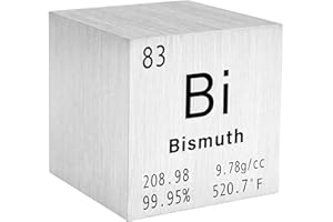 STPCTOU Bismuth Cube Pure Metal High Density Cube Laser Engraved Cube for Element Collection Lab Material Periodic Table of Elements Collection DIY Teacher Science Creative Gift (Bismuth, 1 Inch)