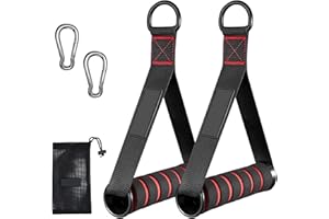 DALAETUS 5 Pièces Poignée de Tirage, Poignées de Résistance pour Câble, Poignée de Tirage Musculation Accessoire avec Double Anneau en D Métallique pour Exercices de Fitness, Pilates, Triceps Croisés