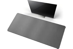 CENNBIE - Alfombrilla de escritorio, protector de papel secante, 120 x 50 cm, piel sintética, alfombrilla de escritorio, teclado, alfombrilla de ratón, con cómoda superficie de escritura (Gris）