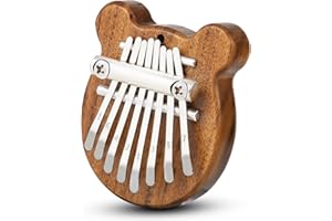 EVERJOYS Mini kalimba pianino kciukowe 8 klawiszy, przenośne pianino z litego drewna Mbira Finger dla dzieci i dorosłych, kieszonkowe prezenty muzyczne dla początkujących z łańcuszkiem
