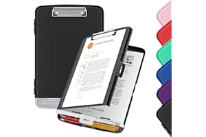 WENYA A4 Clipboard with Storage, Plastic A4 Clipboard Folder Storage Box with Separate Pen Compartment for School Office Medical Personnel