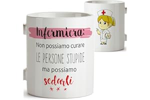 MUGFFINS Tazza Mug - Regalo per un'infermiera Non possiamo Curare Le Persone stupide ma possiamo sedarli - Tazze con Scritte, sorprese/Regali per lei. Ceramica