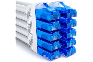 deleyCON 0,25m CAT6-Nätverkskabelset U-UTP RJ45, 10 Stycken