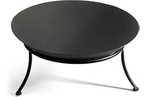 DRULINE Kleine Feuerschale auf Beinen Ø 47 cm ca. 22 cm hoch Eisen Schwarz Lagerfeuer Feuerstelle Garten Feuerstelle Terrasse Terrassenofen Geschenk Mann Feuerkorb Garten Feuerschale Garten Gartenofen