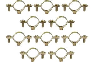 AERZETIX - C60428 - Juego de 10 abrazaderas soportes simples de fijación Ø20mm - montaje en pared de tubo cobre sujeción de tornillo fontanería calefacción sanitario - en acero
