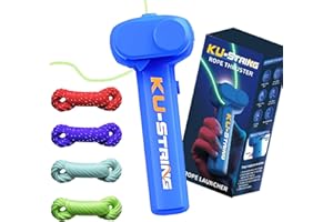 Jtffjsy String Rope Launcher,4 Fluorescent Ropes Glow in the Dark,Zip String,USB-Rechargeable,Electric,Outdoor Toy Viral, Fidget Toy for Children and Adults