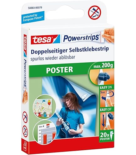 Strisce Adesive Grupo Erik Per Appendere Poster | Pack Da 8 Strisce 4x1.5 Cm | Ideali Per Foto, Disegni, Documenti - Foto 4
