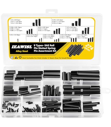 Slotted Spring Pin - 6mm x 50mm Plain Finish 65Mn Roll Assortment Kit 20PCS Slotted Spring Pin - 6mm x 50mm Plain Finish 65Mn Roll Assortment Kit 20PCS