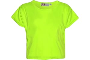 A2Z 4 Kids Mädchen Crop Top Plain T Shirt Weiche Haptik Comfortable Sommer Fashionable Outfit Lässig Kleidungs Sets Alter 5-13 Jahre