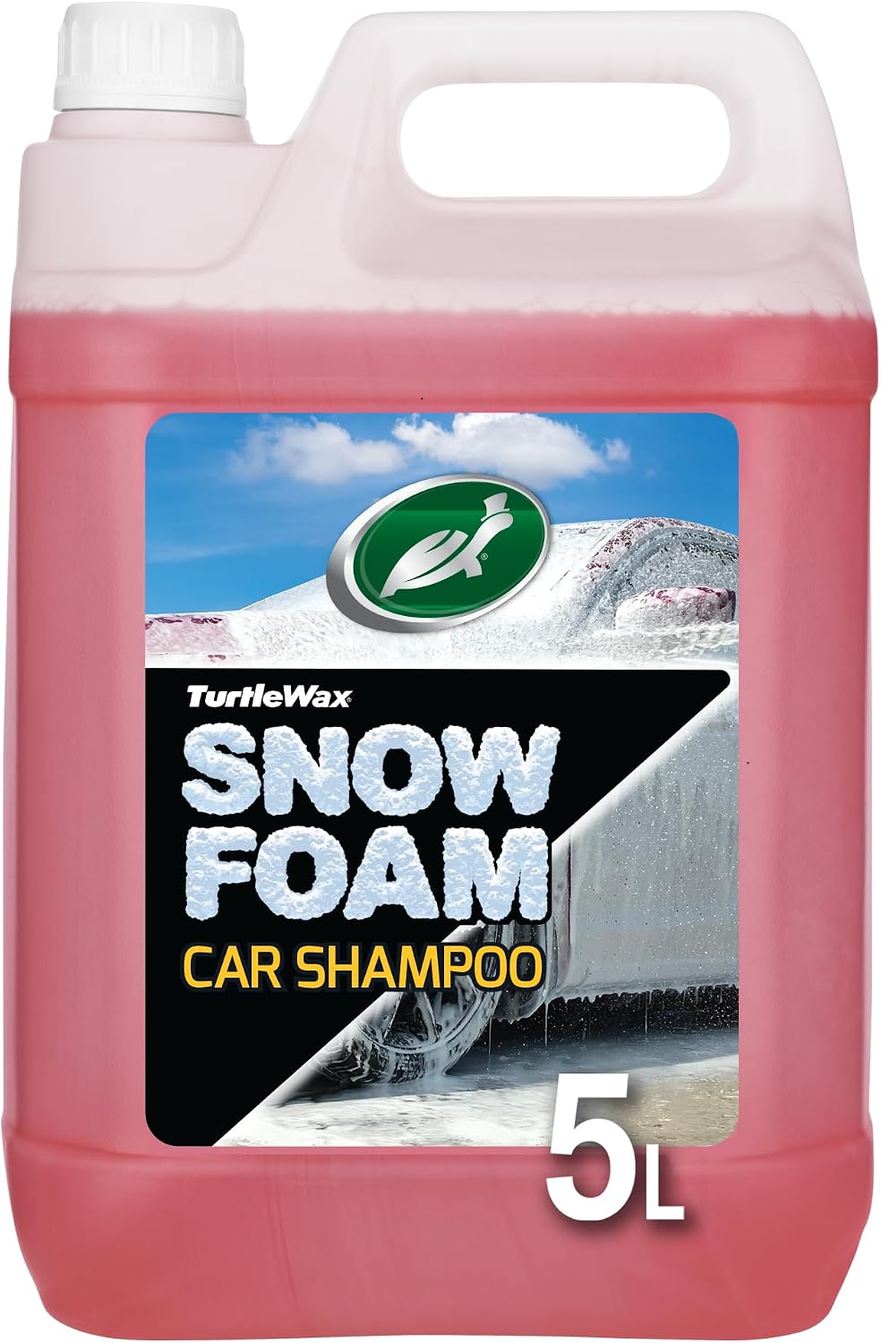 Turtle Wax Snow Foam, Thick, PH balanced Car Shampoo. 5L, Pack of 1, Cherry Scented, Streak Free Formula Safe for All Paint, Tyres, Wheels and Trim, Perfect for Overall Car Cleaning