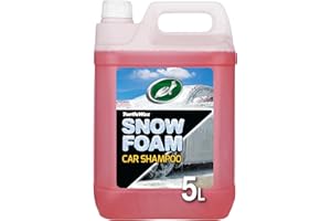 Turtle Wax Snow Foam, Thick, PH balanced Car Shampoo. 5L, Pack of 1, Cherry Scented, Streak Free Formula Safe for All Paint, Tyres, Wheels and Trim, Perfect for Overall Car Cleaning