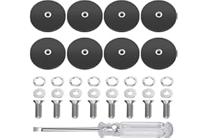 HOMURY 8 sztuk magnesów neodymowych: gumowane, bardzo mocne, mocne magnesy Ø 43 mm, z gwintem zewnętrznym M6 i śrubokrętem, siła przyczepności 10 kg, gumowe okrągłe magnesy z gwintem do śrub, oczka